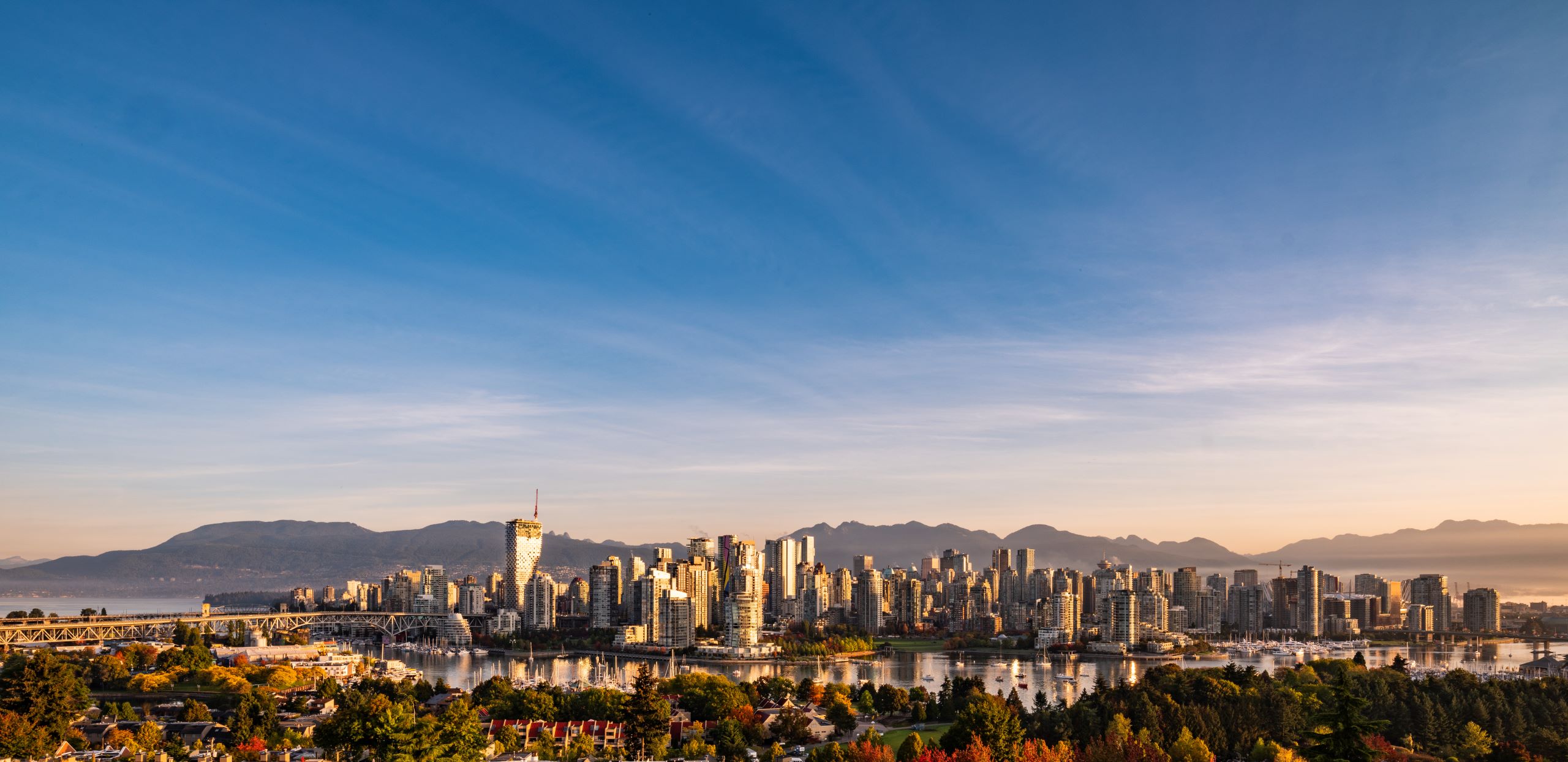 Vancouver's skyline with BC's mountains in the background