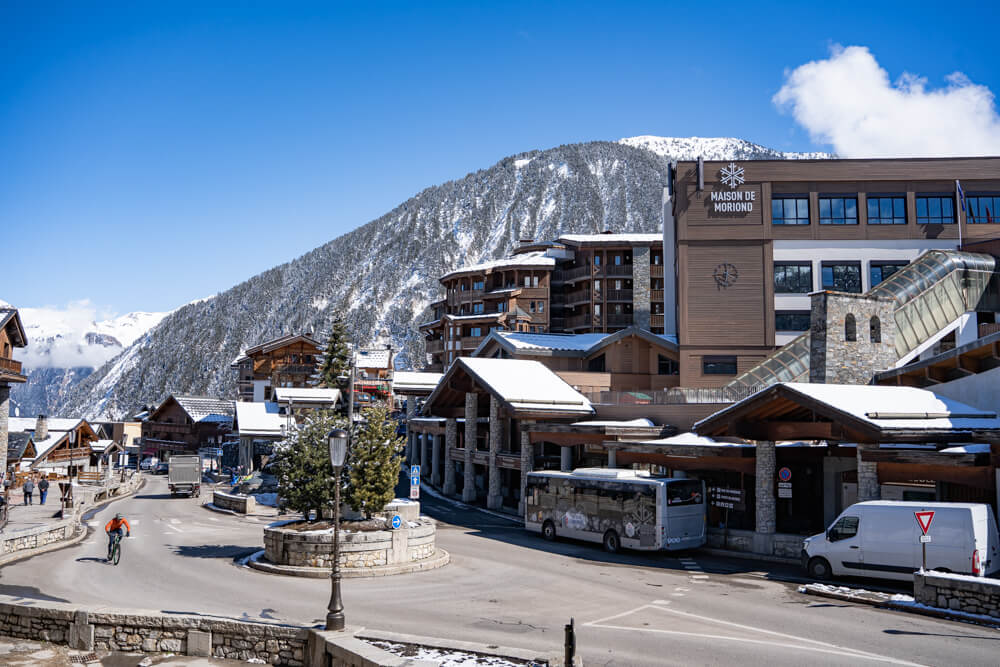 Steamboat Courchevel - view of the main street in Courchevel 1650 from an apartment balcony