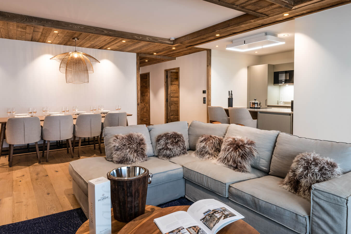 Steamboat Courchevel - large living room with corner sofa and coffee table