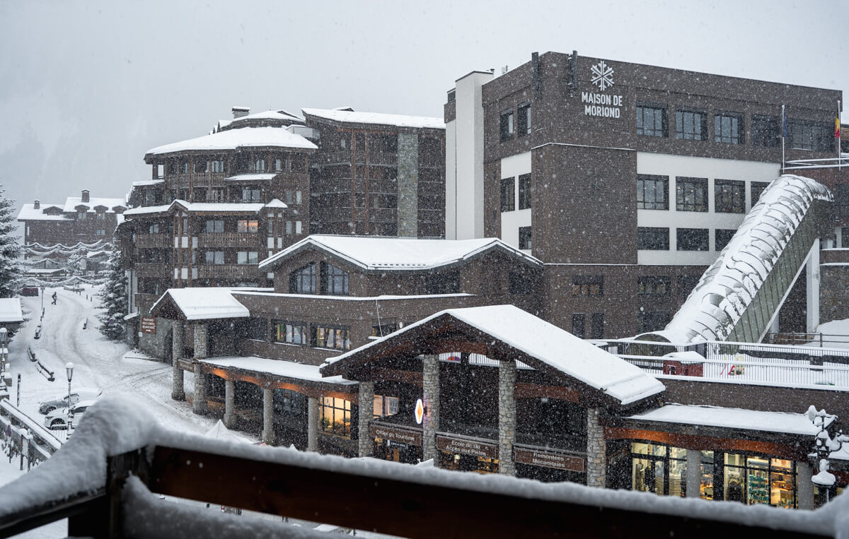 Steamboat Courchevel - view of the tourist office from an apartment balcony
