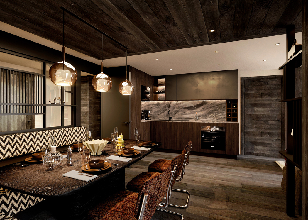Sundance Courchevel - sleek kitchen diner