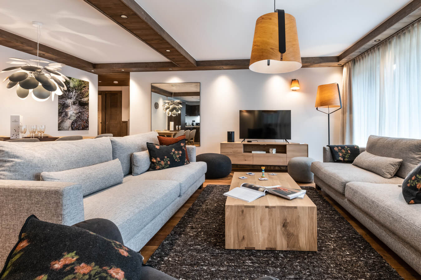 Sundance Courchevel - spacious living room with sofas and coffee table