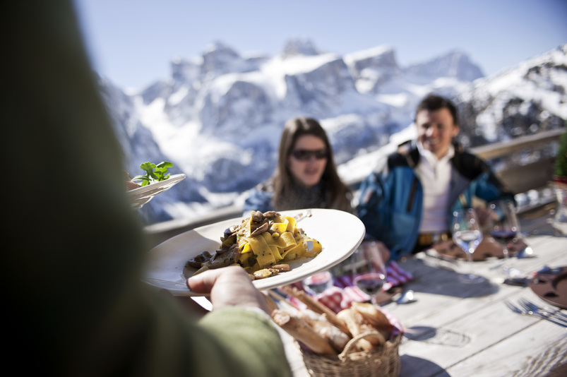 On-mountain dining in San Cassiano