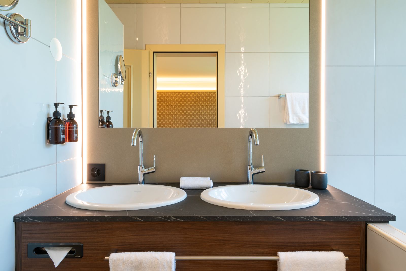 Hotel Cresta Palace, St Moritz - bathroom with double sink