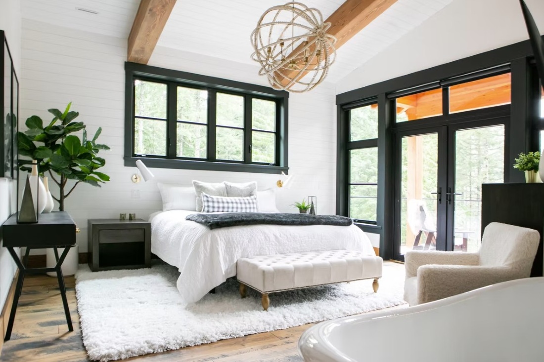 Falcon Cottage, Whistler, bright king bedroom, terrace
