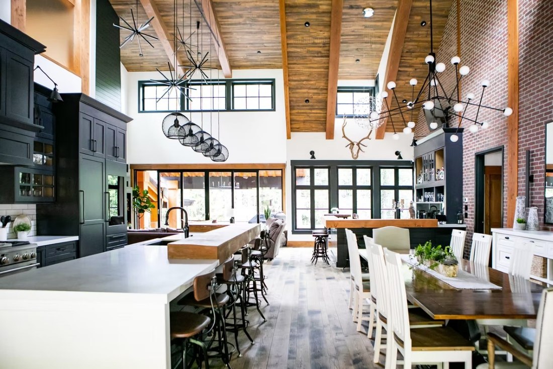 Falcon Cottage, Whistler, open plan kitchen, living, dining, bar