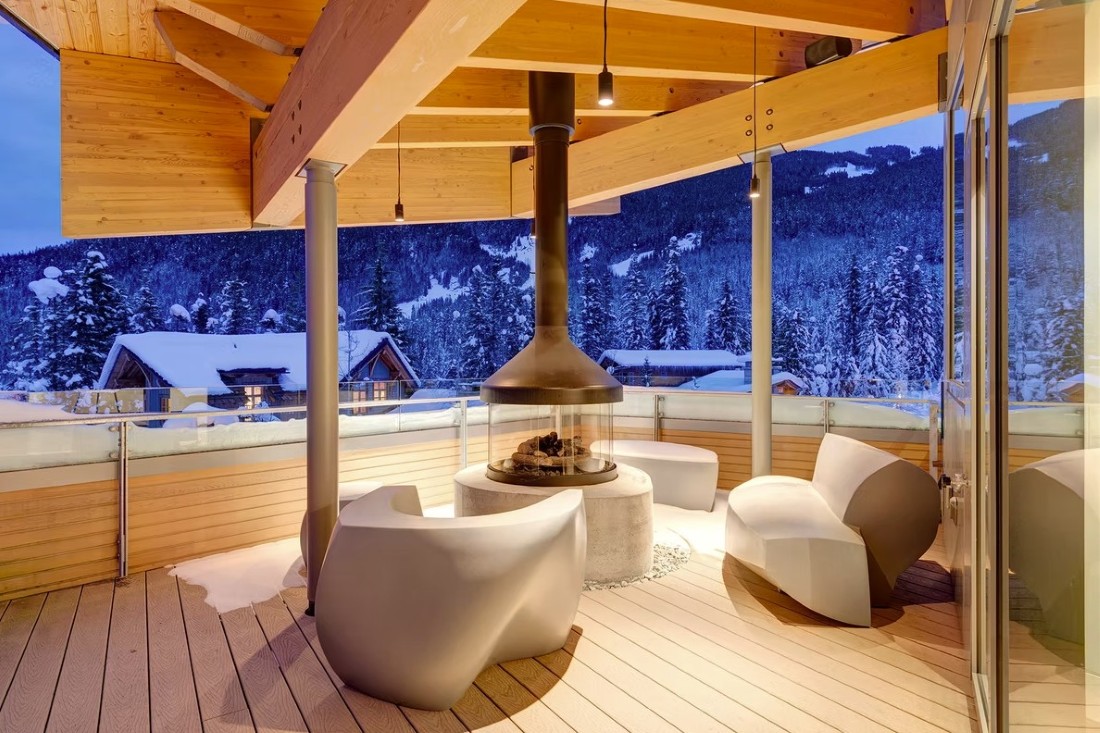 High Point Villa, Whistler, Kadenwood, outdoor fireplace