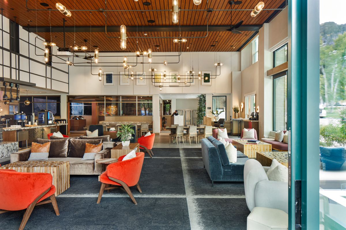 Limelight Aspen - colourful lobby interior