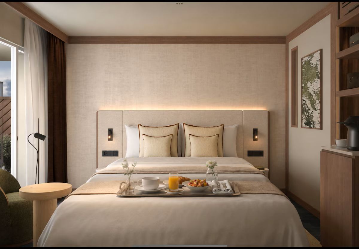 Hotel Le Morgane Chamonix - living room with double bedroom