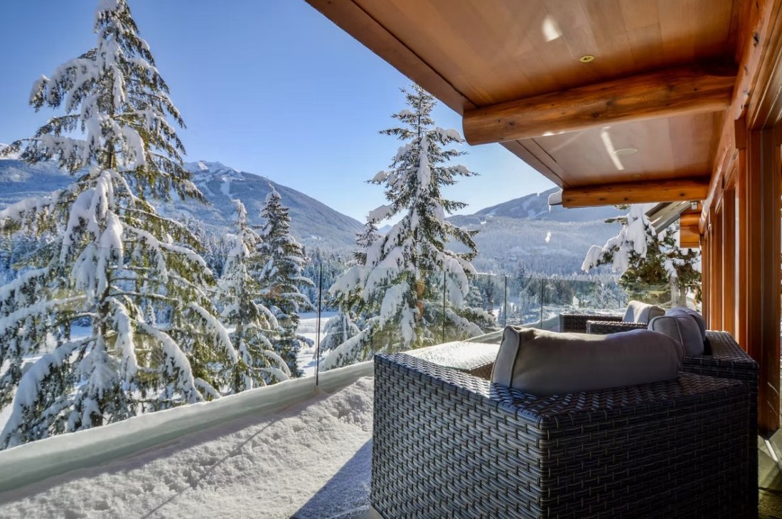 Totem Chalet, Whistler, exterior, balcony, snow, mountain view